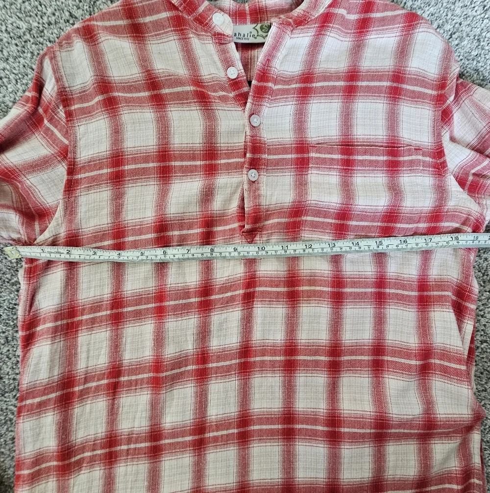 sahalie Red and White Plaid Women's Shirt - Picture 4 of 5